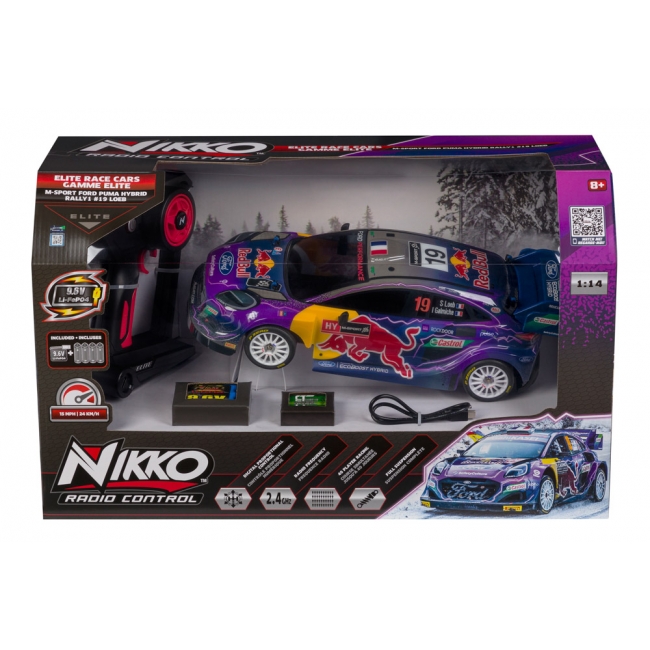 NIKKO Kauko-ohjattava auto M-Sport Ford Puma #19 Loeb, 1:14