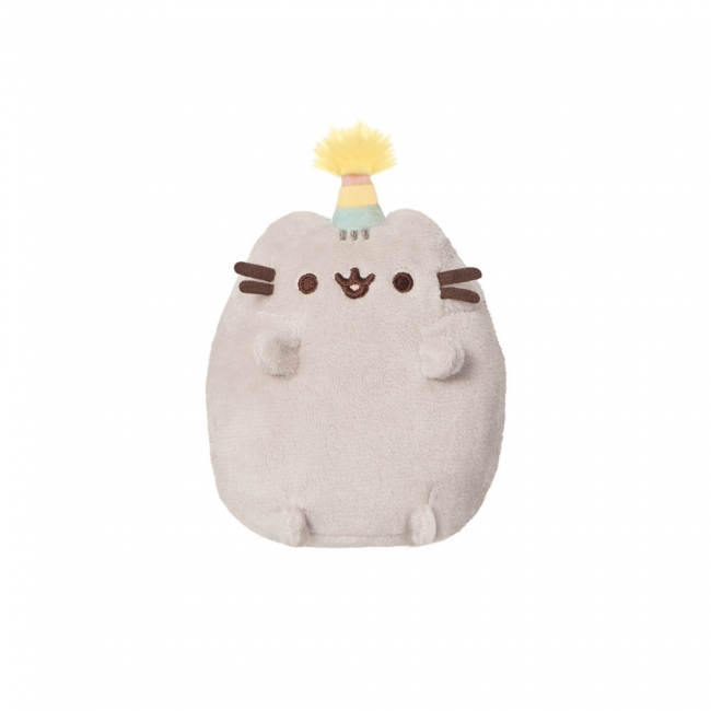 PUSHEEN Pehmolelu istuva Pusheen ja juhlahattu, 10 cm