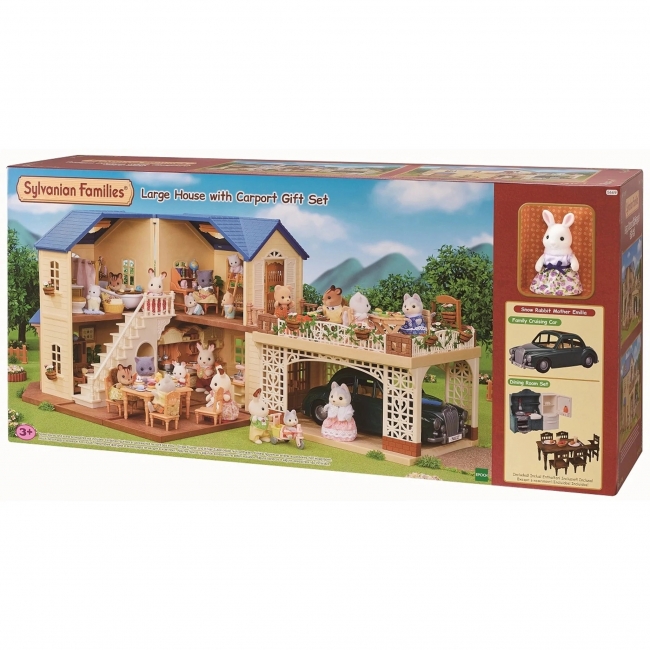 SYLVANIAN FAMILIES Suuri talo autokatoksella, lahjasetti