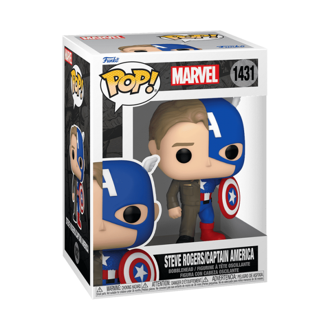 FUNKO POP! Vinyylihahmo: Marvel - Captain America / Steve Rogers (Split)